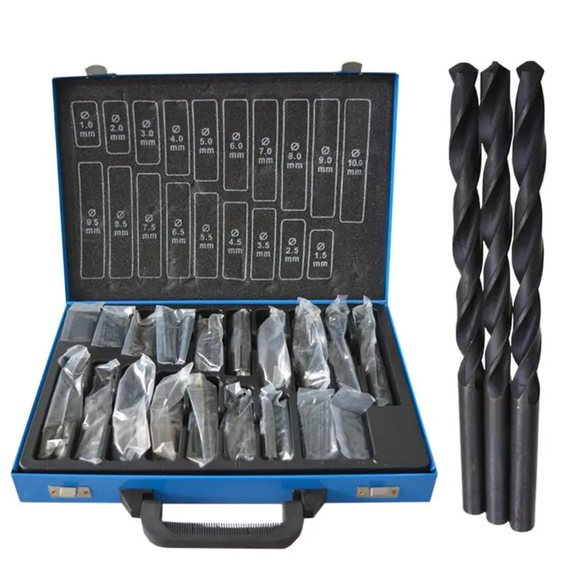 

1Set 1Set 170 In 1 HSS 1-10MM High Speed Steel Drill Bits Twist Drilling Bits Kit for Metal Plastic Wood Hole Saw Tools with