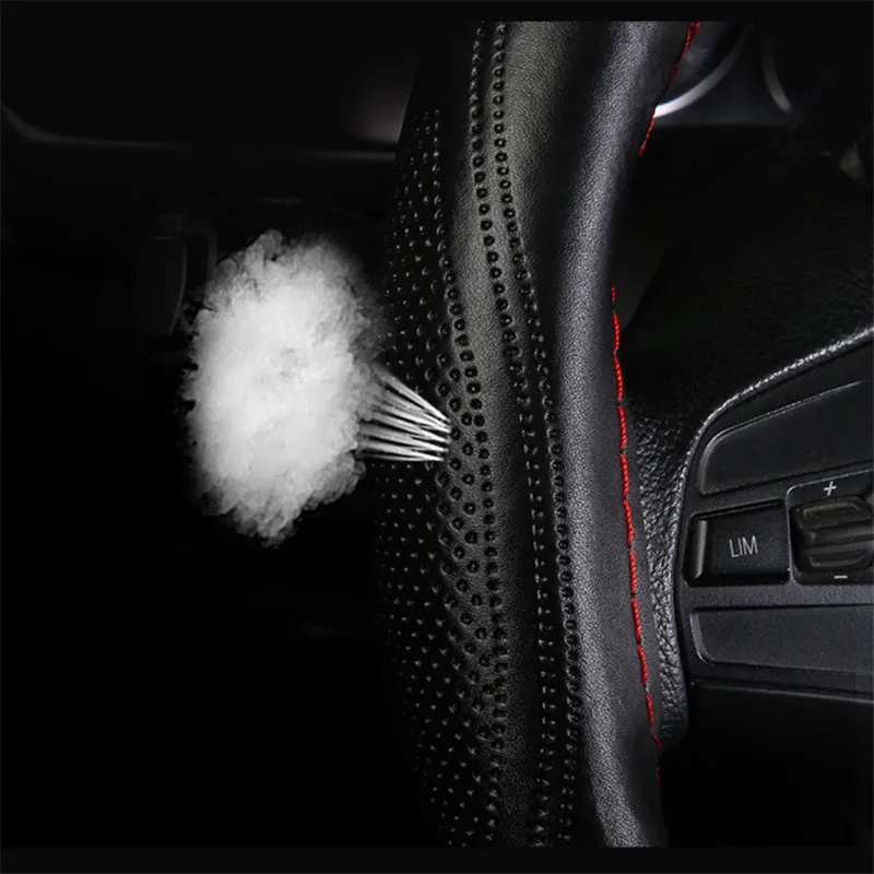 DIY кожаный чехол для рулевого колеса сшитый вручную чехол рулевого колеса автомобиля оплетка стежка на обертке с иглой