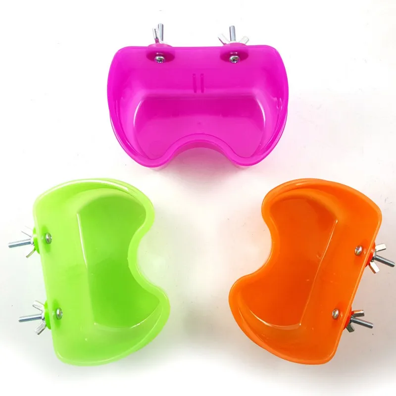 Кормушка для птиц, миска для воды, съемный двойной отсек, пластиковая кроватка, еда для попугая, чаша для воды, чашки для птиц, многоцветная миска для кормления