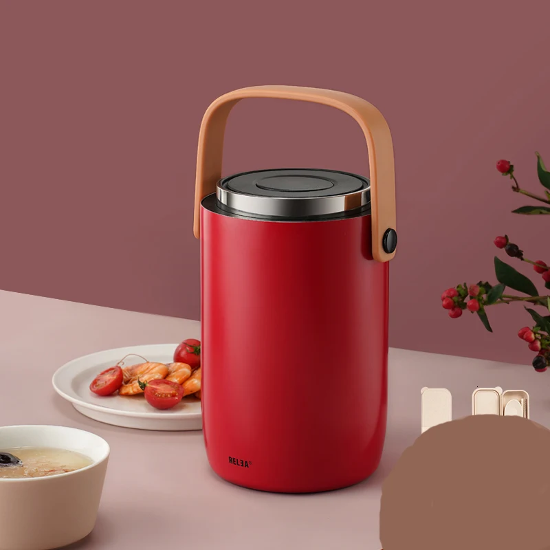 

Portable Stainless Steel Vacuum Heat Insulation Barrel Schoolgirl Three Layers Lunch Box Office Worker Large Capacity