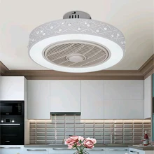 50 см управление потолочным вентилятором со светом приложение для смартфона Wi-Fi украшения для домашнего интерьера современное освещение круглой формы