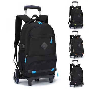

New Fashion Removable Children School Bags Waterproof for Girls Boys Trolley Backpack Kids 2/6 Wheels Bag Bookbag Travel Luggag