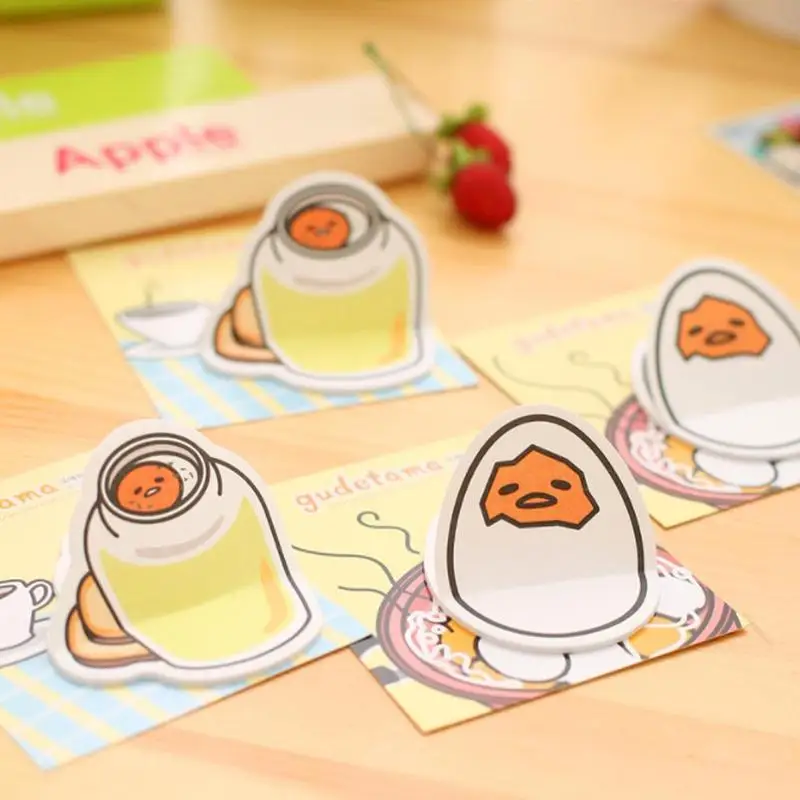 6 упак./лот Новое поступление Gudetama Lazy Egg мини Memo поставить Закладка для книги Pad Papelaria Примечания пост Escolar этикетки школьная K5T9