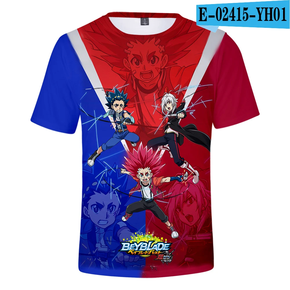 Beyblade Burst Evolution полиэстер мужские летние с коротким рукавом новая футболка тренд повседневная с коротким рукавом Harajuku уличная - Цвет: As shown