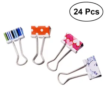 

24pcs Binder Clips 1.9cm File Paper Clip for Home School Office (Mixed Color)