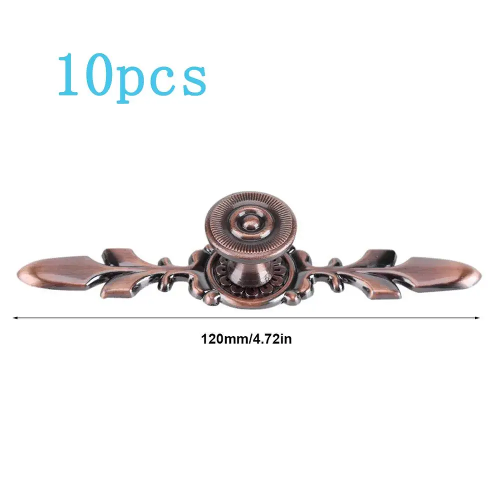 10pcs-4.72in Европейская мебель из нержавеющей стали Ручка ящика шкафа стол дверные ручки линейное оборудование для домашнего украшения(красная медь - Цвет: 10pcs-4.72in