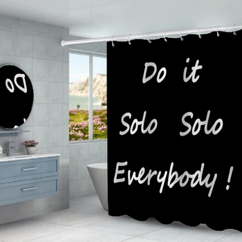 

Shower Curtain English Letters And Ethnic Stripes Hotel Thick Waterproof Imitation Linen Home Bathroom Shower Curtains