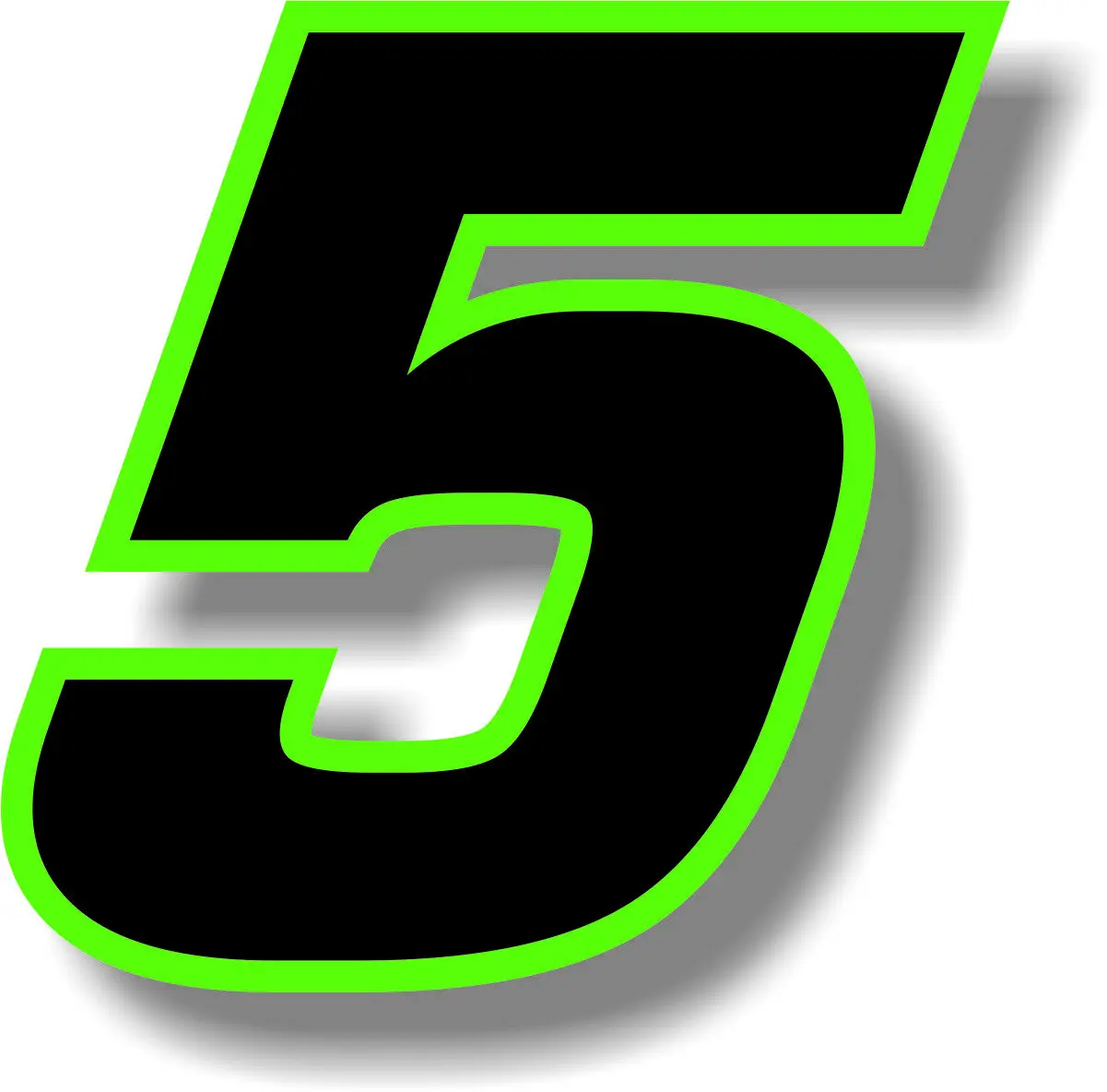 MORE in  SHOP Race Numbers vinyl stickers Style 2 Green/Black x1 1" Digit 