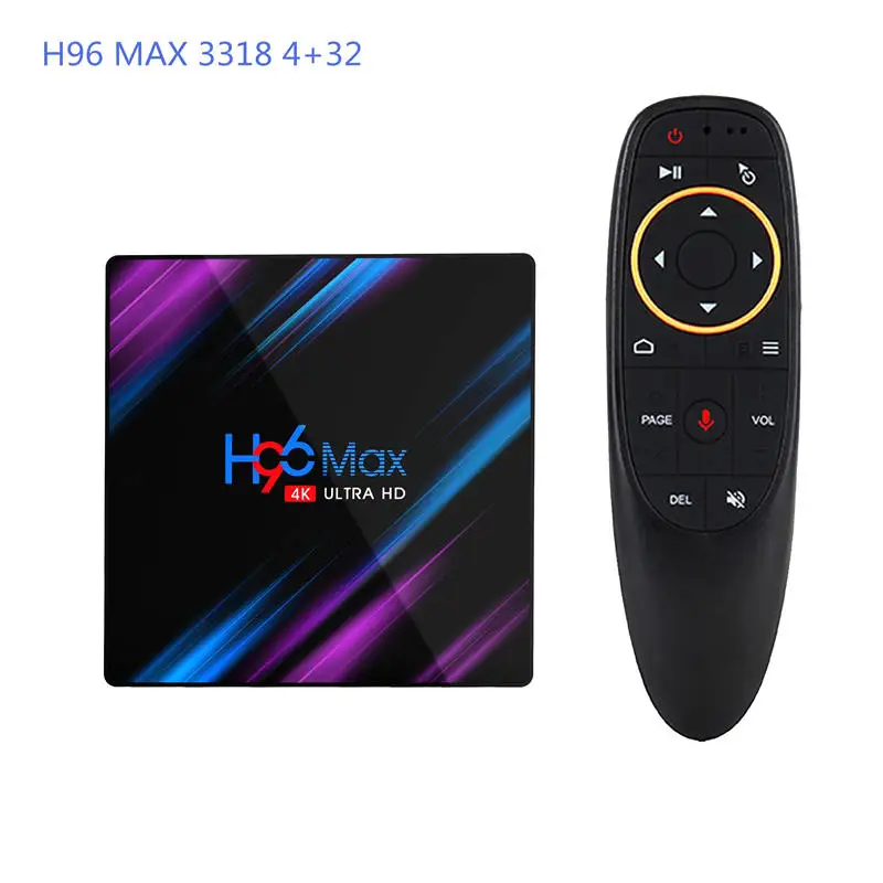 Новое поступление Android 9,0 tv Box H96 MAX 3318 Rockchip RK3318 четырехъядерный ОЗУ 4 Гб ПЗУ 64 Гб двойной Wifi 2,4G/5G BT4.0 смарт-приставка - Цвет: 4GB 32GB
