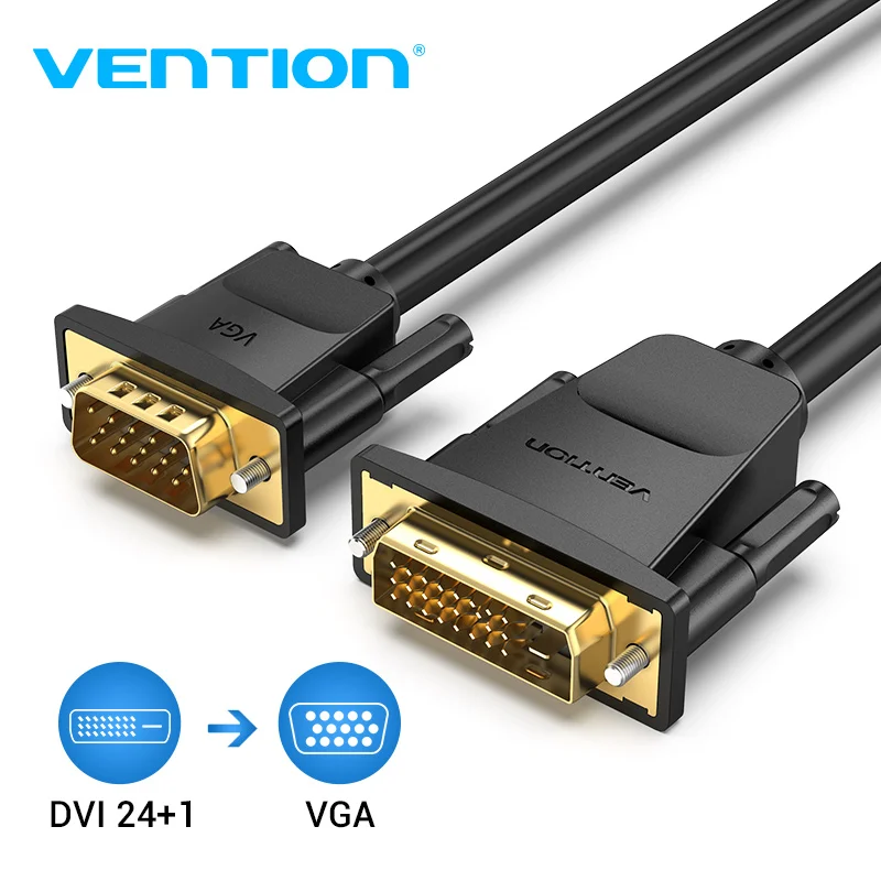 Адаптер Vention DVI к VGA адаптер 24 + 1 для ПК ноутбука ТВ проектора монитора|Кабели VGA| |