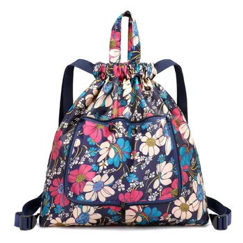 

Multifunctional Backpack Women Leisure Printing Backpacks Nylon Waterproof Shoulder Bags Shopping Large Capacity Backpack Travel