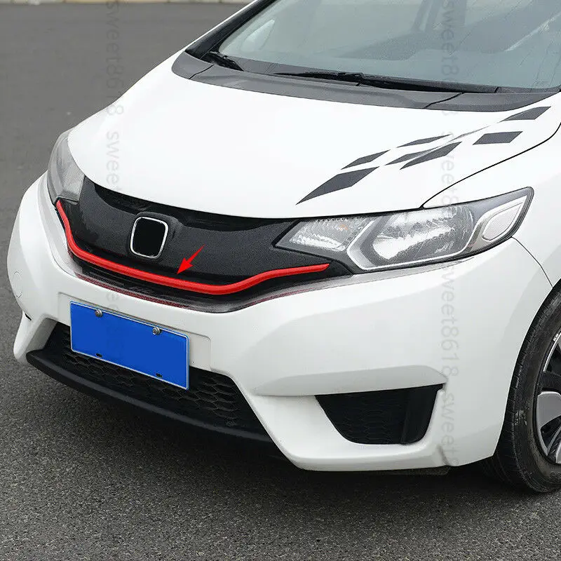 Передняя решетка гриль крышка отделка красный литье украшения для Honda Fit