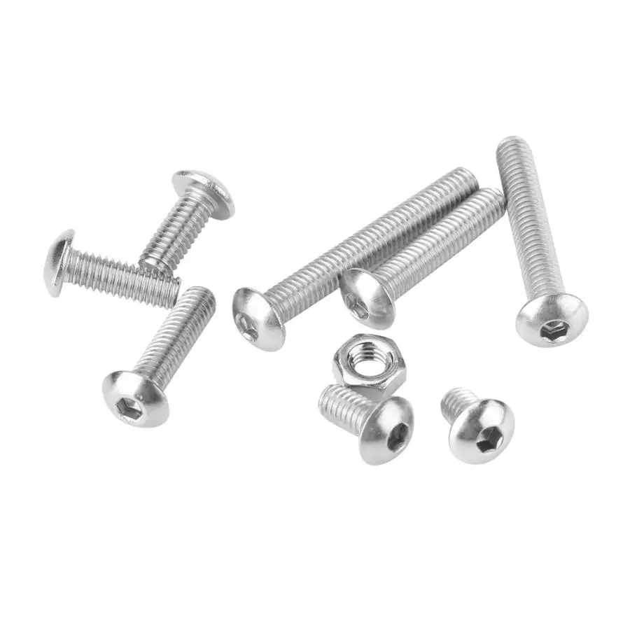 Нейлоновые шурупы болт NuPack из 210 шт. M4 головка кнопки Болт С Головкой s 304 из нержавеющей стали шестигранные винты и гайковерт крепеж