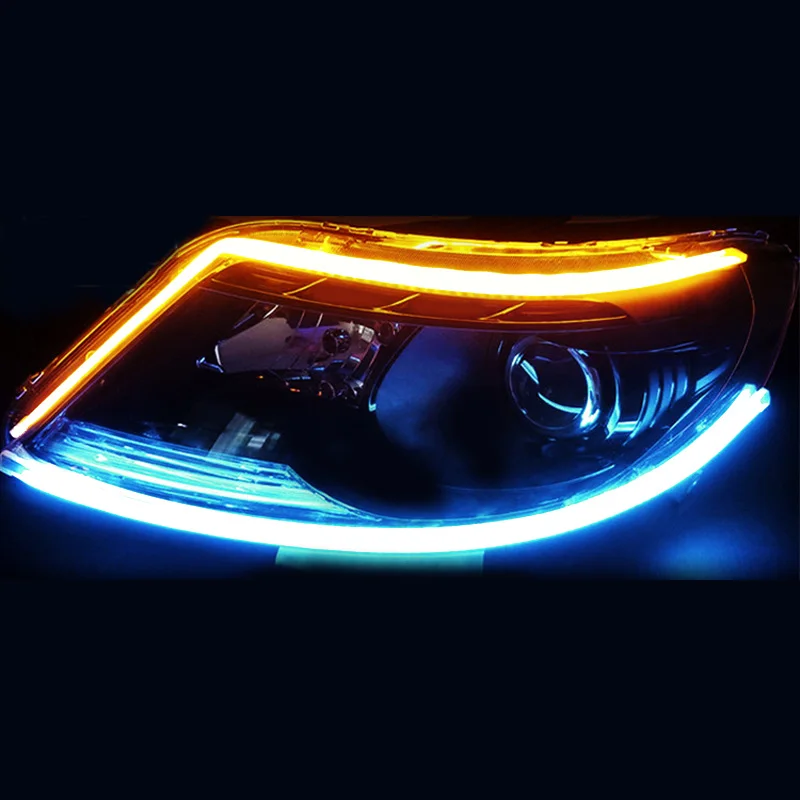 

2pcs 45cm DC 12V car Turn Signal Flow Daytime Driving Light Guide Car LED DRL Headlight car accessories