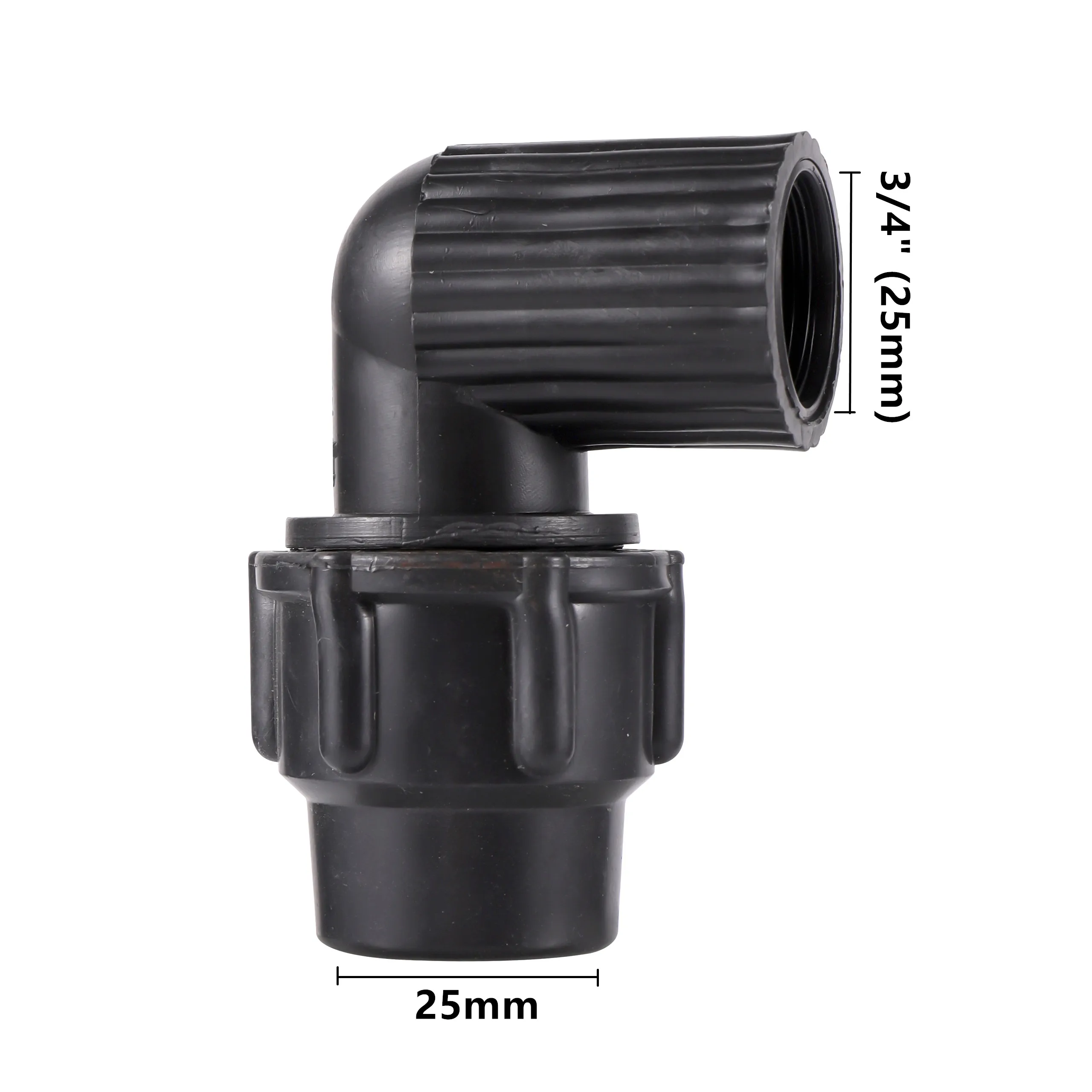 1/2" 3/4" 1" Female Male Thread to 20/25/32mm 90 Degree Reducing Elbow Water Connector Black PE Pipe PVC Tube Connection Joint 
