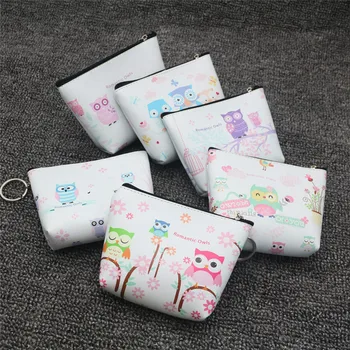 

Animal Prints Coin Bag Ladies Girls Zipper Cartoon Owls Printing Coin Purse Key Card Pouch Children Cute Mini Coin Purse Wallets