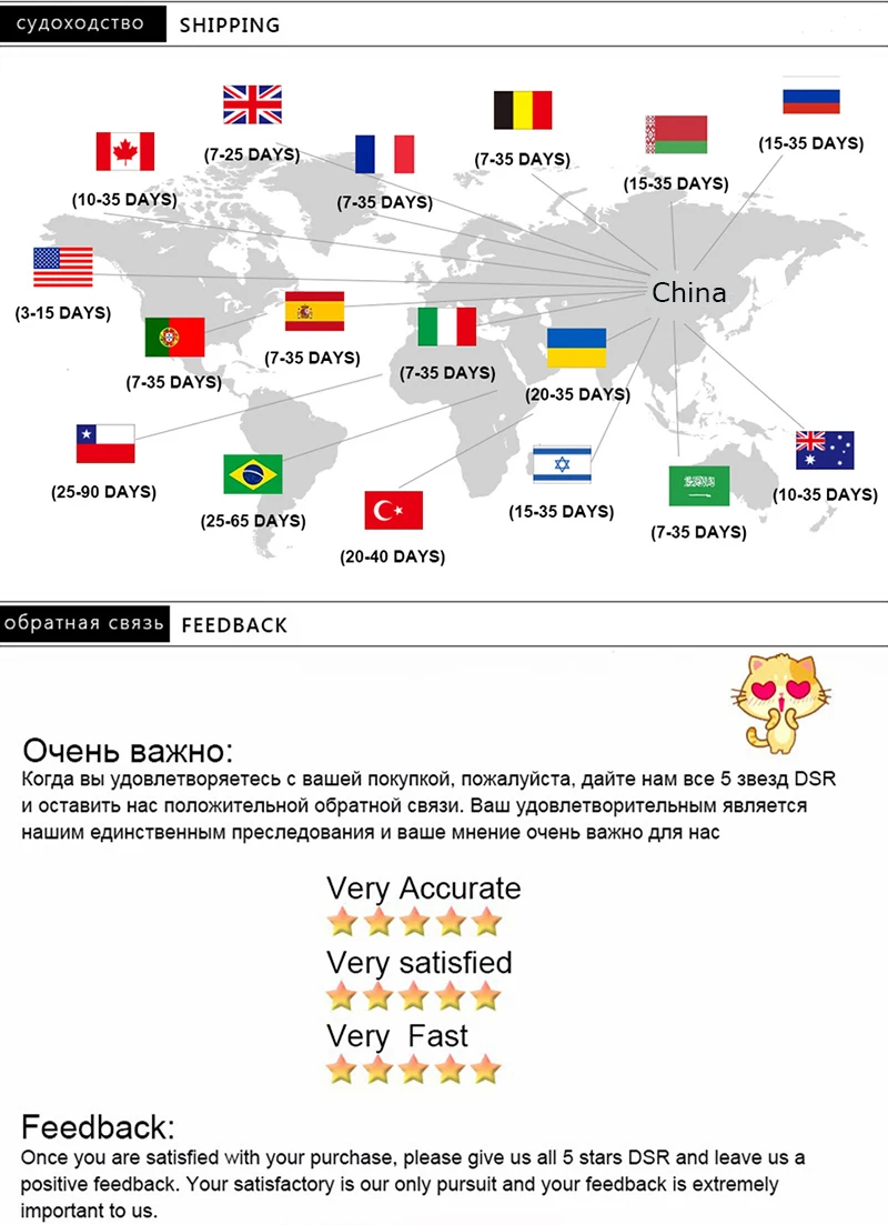 中国发往世界各地
