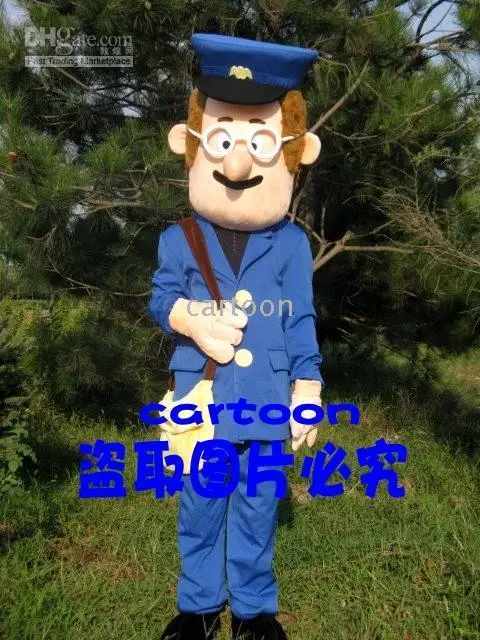 

Professional the tall Postman Pat Mascot Costume Adult Birthday Party Fancy Dress Halloween Cosplay Outfits Clothing Xmas