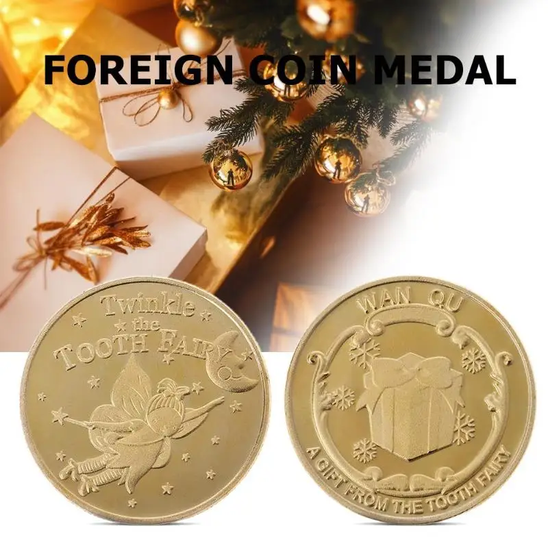 Tooth Fairy Gold Plated Commemorative Coin Creative Kids Tooth Change Gifts