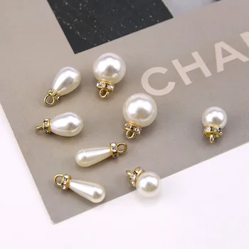 

DIY handmade accessories alloy highlighted pearl-encrusted diamond water drop pendant earring shaming Material