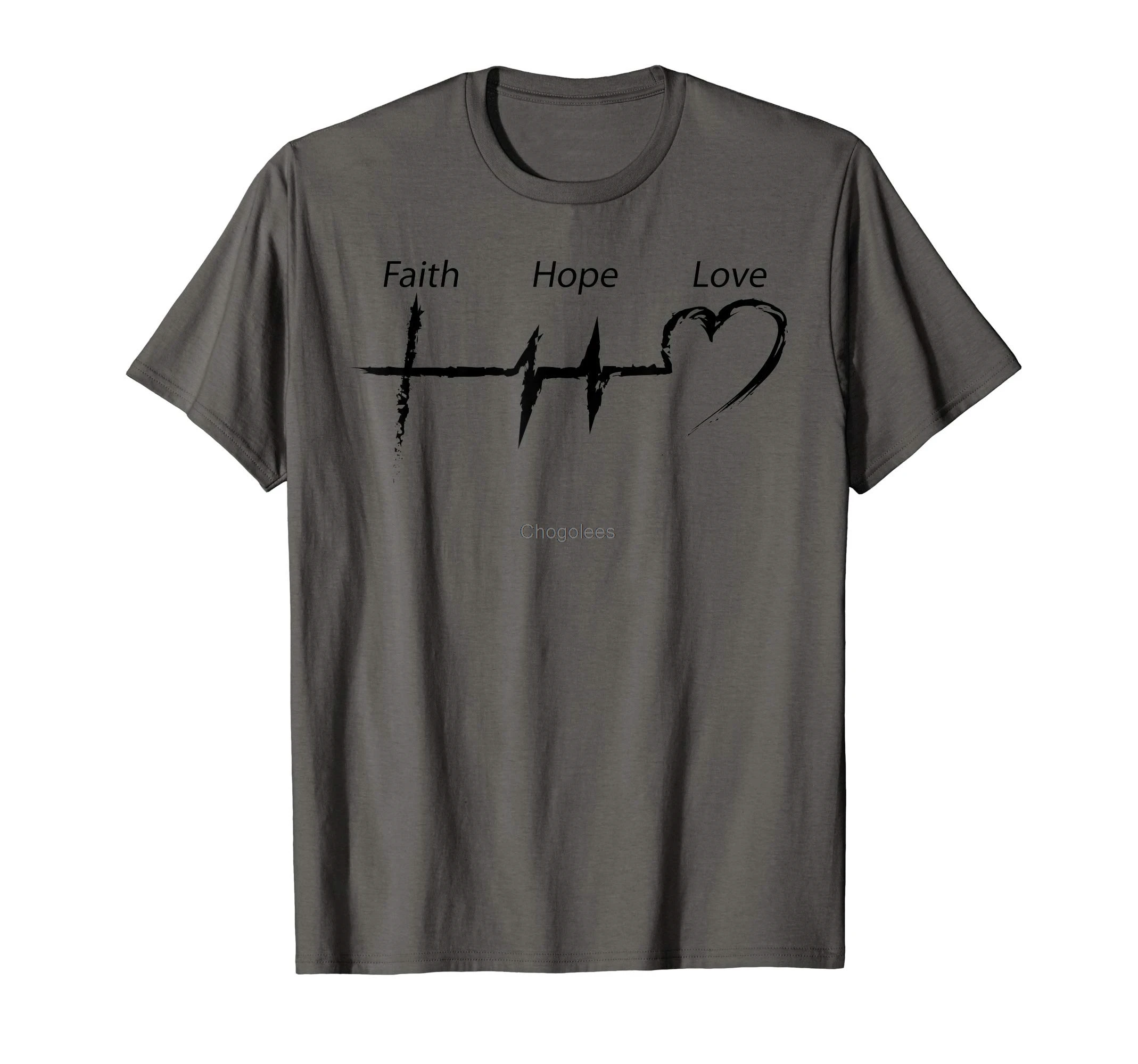 Рубашка с надписью Faith Hope Love милый фотоподарок | Мужская одежда