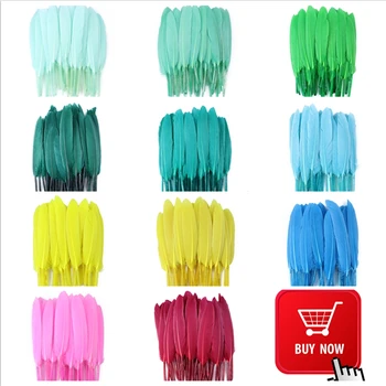 

10-15CM Natural Goose Feathers for Crafts 50pcs Jewelry Accessories Decoration Dyed Plumes Mint Decor Wholesale