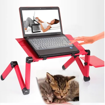 

Adjustable Aluminum Laptop Desk Portable TV Bed Lapdesk Tray PC Table Stand Notebook Notebook Desktop Microphone KTV-307