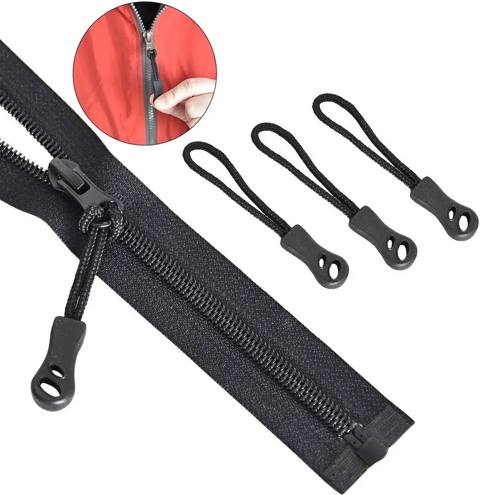High quality Travel Suitcase Tent Backpack Black Cord Rope Pullers Zipper Pull Zip Puller Replacement Ends Lock Zips | Спорт и