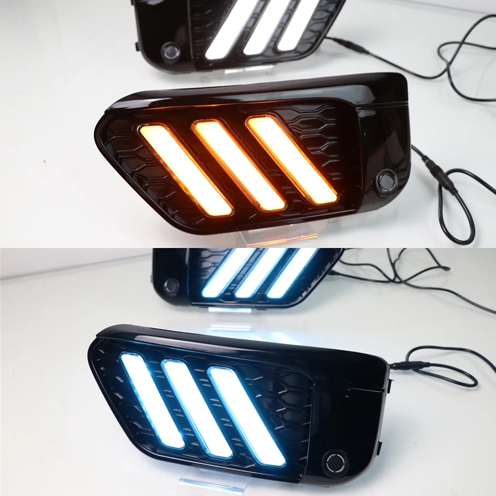2 шт. светодиодный DRL Дневной светильник s Для BMW X1 F48 F49 2016 2017 2018 2019 с желтым сигналом