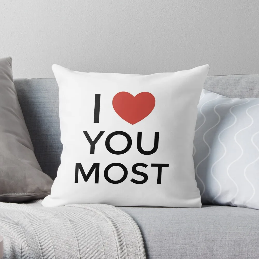 

I Love You Most, Matching Couples Throw Pillow Customized Hot Sale Luxury Printing 3D Printing Square Pillowcase 45x45cm