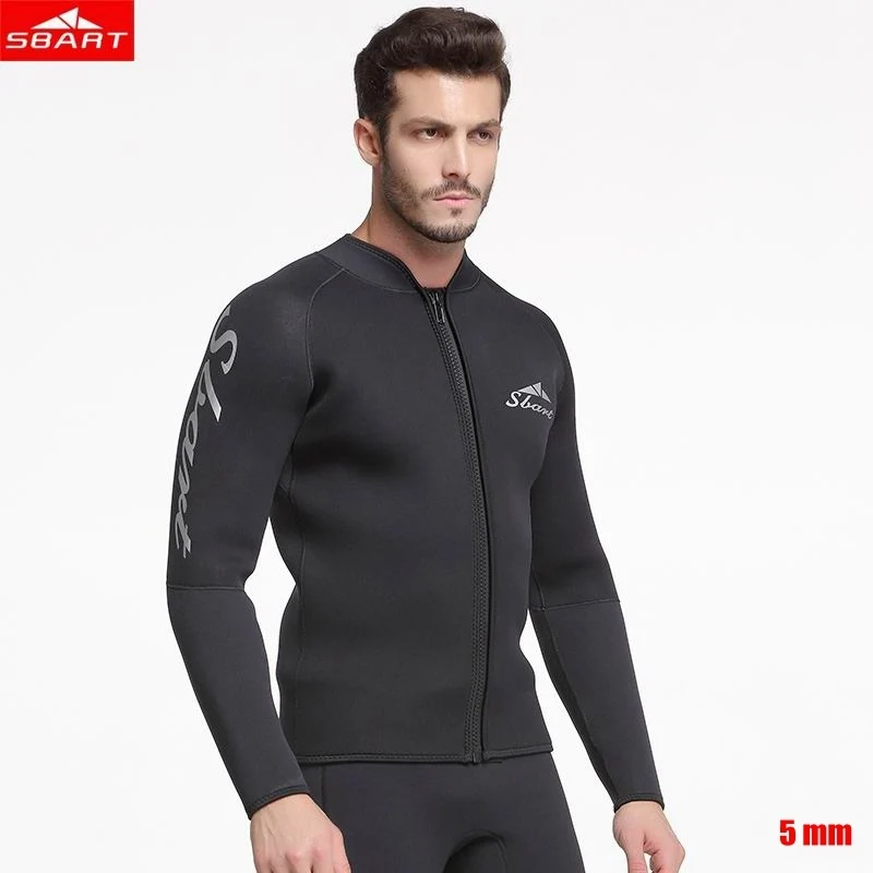 Sbart Winter Men 3mm 5mm Elastic neoprene Diving Jacket swimsuit Split surf Warm stretch spearfishing Tops swimming snorkel