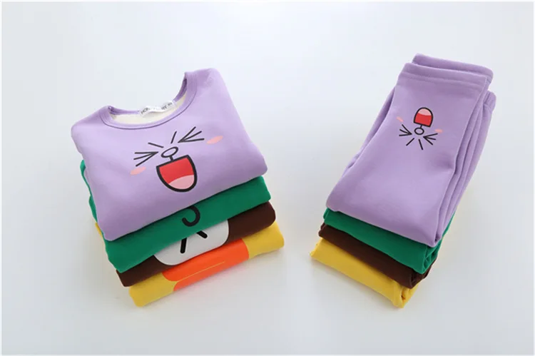 Комплект детского термобелья, бархатный плотный хлопок, осенне-зимняя одежда для мальчиков и девочек, домашняя пижама