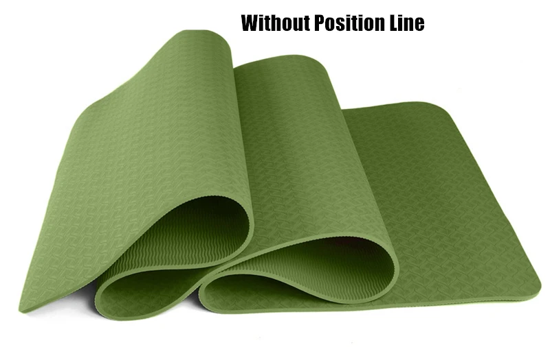 No Position Line 6 мм TPE коврик для йоги, противоскользящий, для занятий спортом, фитнесом, упражнений, пилатеса, тренажерного зала, для похудения, для начинающих 183*61 см, коврик для гимнастики, Estera de - Цвет: No Position Line