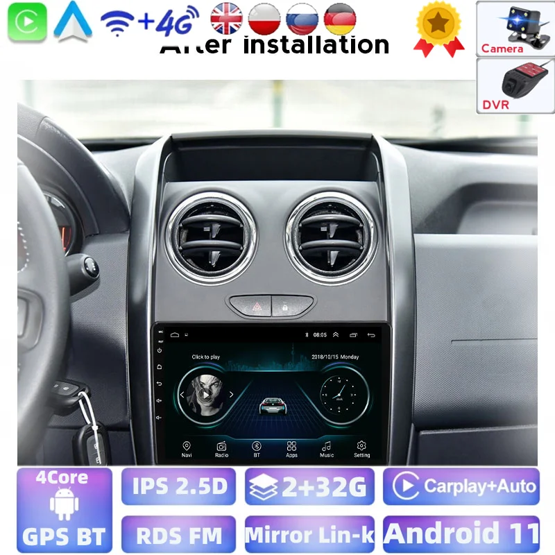 Автомагнитола для Renault Duster 2015 2016 2017 2018 мультимедийный видеоплеер навигатор GPS Android