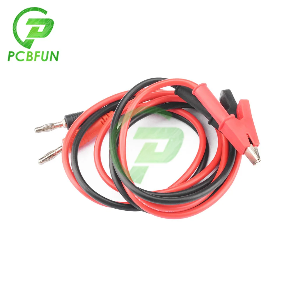 1Pcs 1 Meter Cable Alligator Test Clips Clamp to Banana Plug Red and Black Double End lead for Multimeter 15A | Электронные