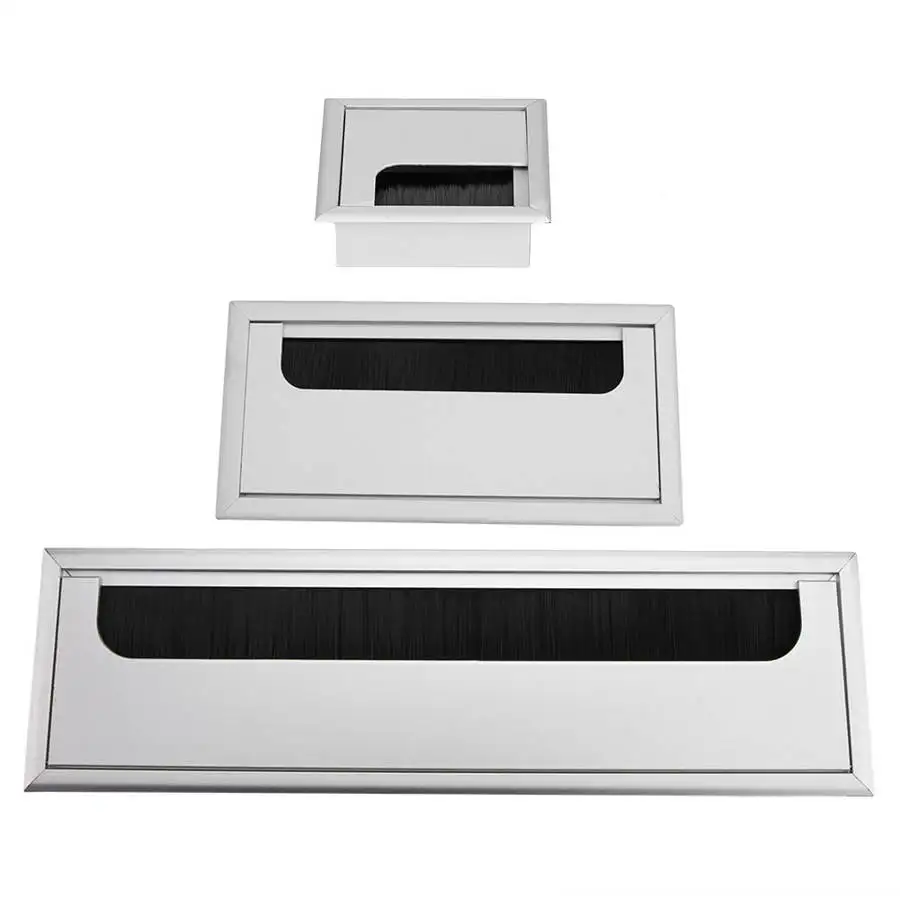 Square Aluminium Computer Desk Wire Cable Tidy Outlet Insert Hole Top Cover TV Cabinet Rectangle 3 Sizes | Обустройство дома