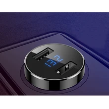 Автомобильное зарядное устройство с цифровым дисплеем многофункциональное автомобильное зарядное устройство дисплей автомобильное зарядное устройство 2.4A 2USB автомобильное зарядное устройство умное автомобильное зарядное устройство