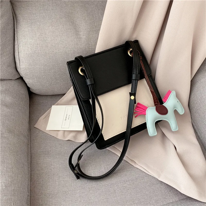 

Retro Dull Polish Small Bag WOMEN'S Bag 2020 Autumn And Winter New Style Fashion Fashion Western Style Shoulder Bag Contrast Col