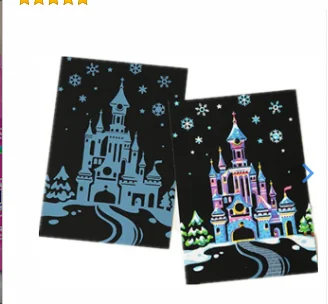 

4Pcs/set Magic Colorful Drawing Board Paper Painting Scraping Children Kids learning Education Toys Painting Doodle Scratch Toys