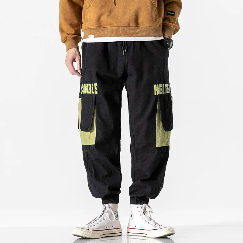 

Wu Airlines 2020 Spring Capri Pants Japanese-style Origional Street Fashion BF Style Skinny Multi-pockets Casual Bib Overall Men