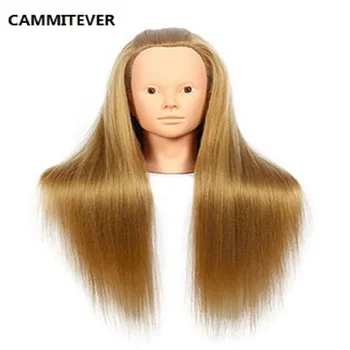 

CAMMITEVER Blonde Professional Styling Head Wig Head Women Makeup Hairdressing Dummy Doll Training Head Hair Mannequin Head