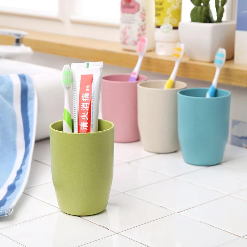 

Made in China Wheat Straw Simple Household Men And Women with Lid Tumbler Mini Portable Students Glass