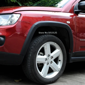 

For Jeep Compass 2008 2009 2010 Car Wheel Eyebrow Trim Rubbing Bumper strip Decorative stickers 10Pcs/Set Car Stylings
