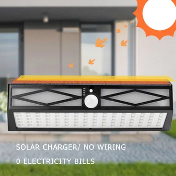 

Outdoor LED Solar Wall Light Motion Sensor Warning Security Lamp Automatically Recharging Fence Landscape for Home Decor