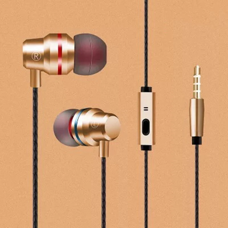 Проводные наушники вкладыши 3 5 мм Металлические Hi Fi с микрофоном для телефонов