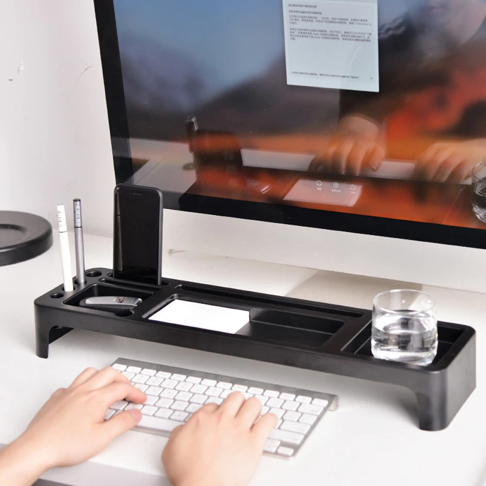 Plastic Office Storage Rack Desktop Organizer Keyboard Drawer Rack Table Stationery Holder Desk Org
