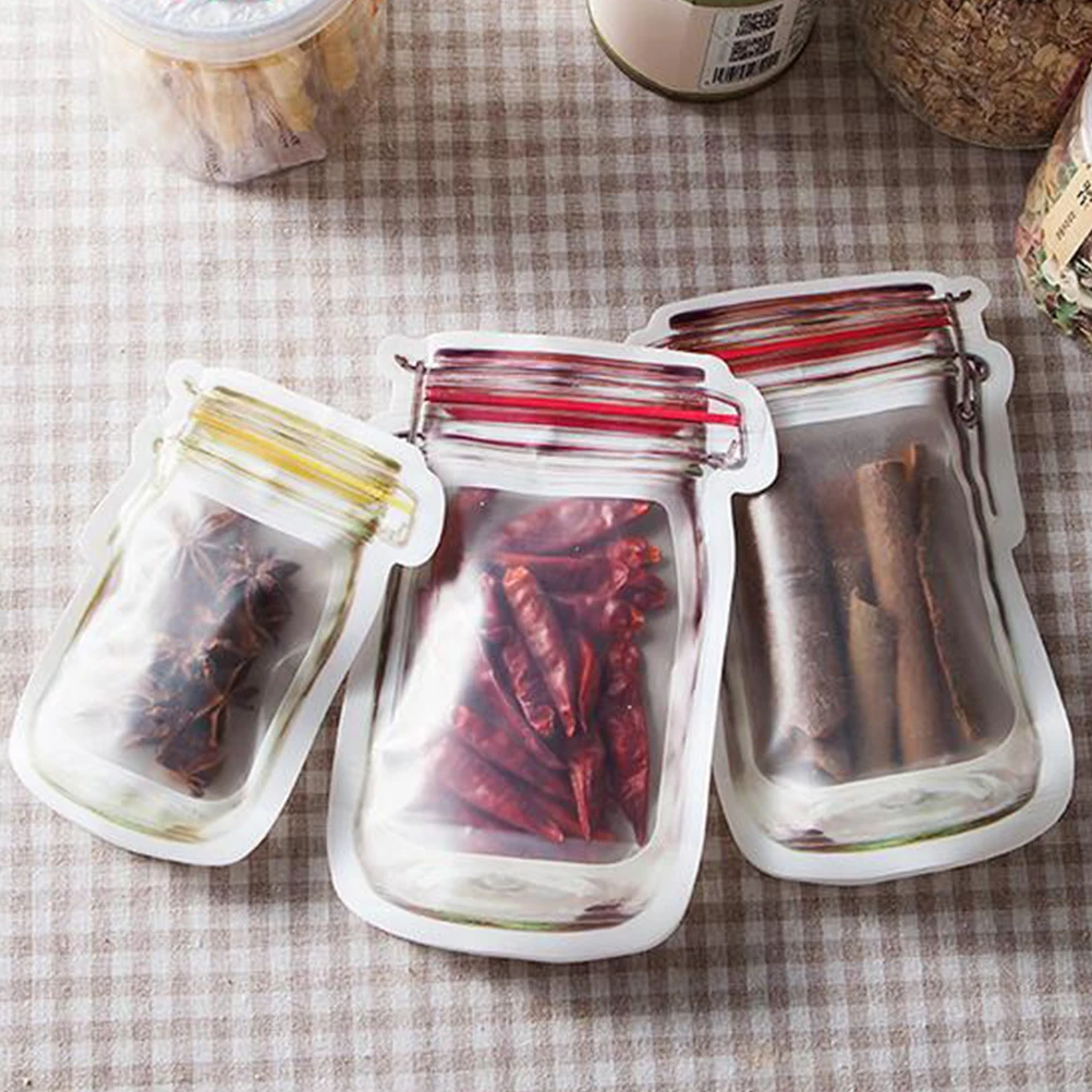 10 шт Mason Jar шаблон запечатывания мешок самоклеющиеся Ziplock лечения продуктов хранения сумки запечатывания хранения мешок для конфет для печенья, закусок