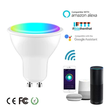 

Home Holiday 6W WiFi Smart Bulb B22 E27 LED RGB light for use with Alexa / Google Home RGB + white dimmable timer function bulb