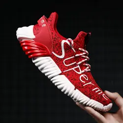 Новинка 2019 года; летние модные мужские кроссовки Yeezys Air 350; дышащие кроссовки для бега; спортивная обувь для улицы; цвет черный, красный, серый