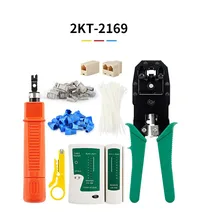 

10pcs 2KT-2169 Home Multi-Function Network Crystal Head Wiring Tool Set Tester Tool Set Network Cable 8PPC RJ-45